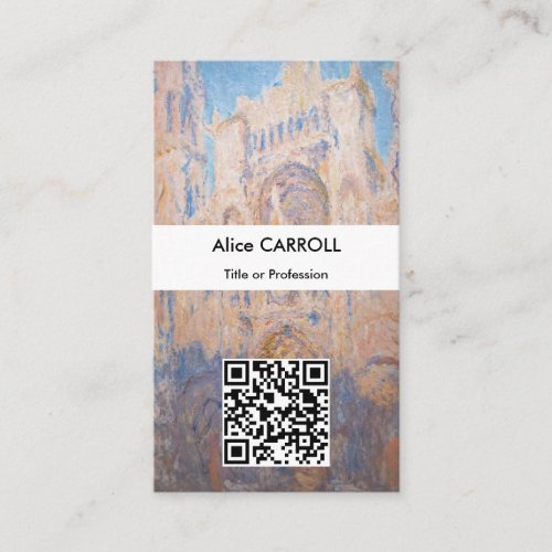 Claude Monet _ Rouen Cathedral at sunset _ QR Code Business Card