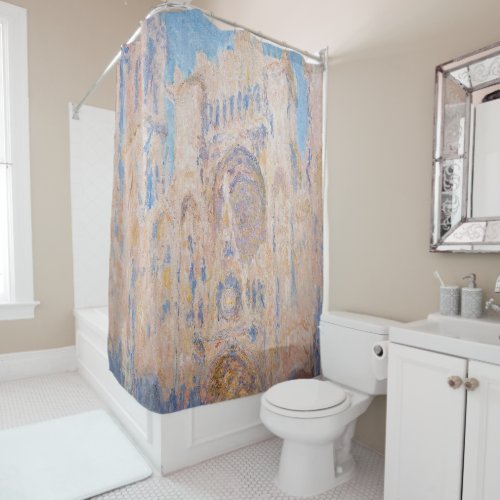 Claude Monet _ Rouen Cathedral at sunset Shower Curtain