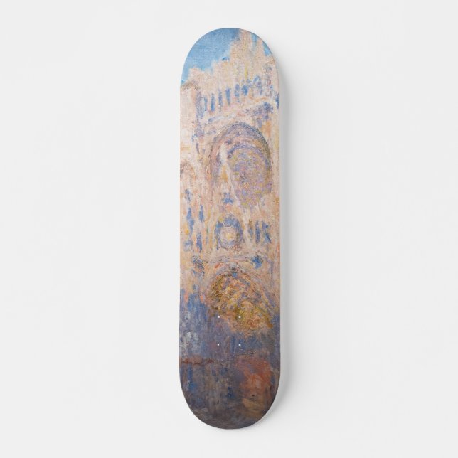 Claude Monet - Rouen Cathedral at sunset Skateboard (Front)