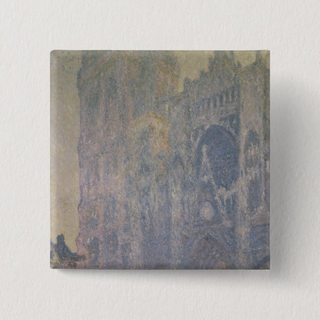 Claude Monet | Rouen Cathedral, Harmony in White Pinback Button (Front)