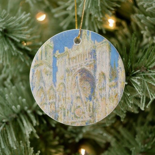 Claude Monet Rouen Cathedral Portal Morning Light Ceramic Ornament (Tree)