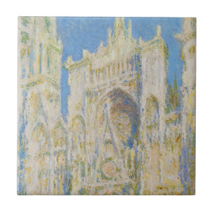 Claude Monet Rouen Cathedral Portal Morning Light Ceramic Tile