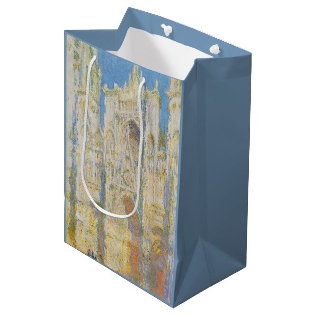 Claude Monet Rouen Cathedral Portal Morning Light Medium Gift Bag (Front Angled)