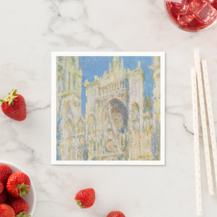 Claude Monet Rouen Cathedral Portal Morning Light Napkins
