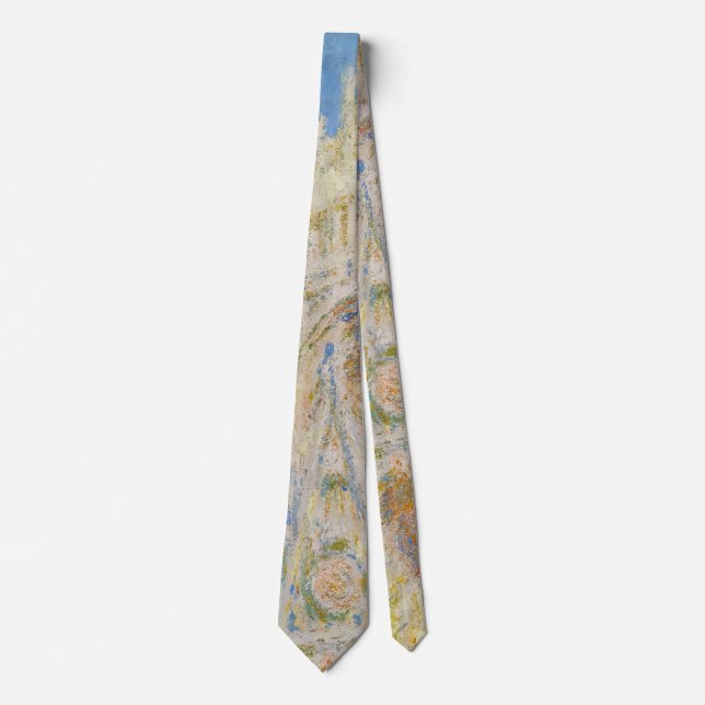 Claude Monet Rouen Cathedral Portal Morning Light Neck Tie (Front)