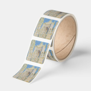 Claude Monet Rouen Cathedral Portal Morning Light Square Sticker