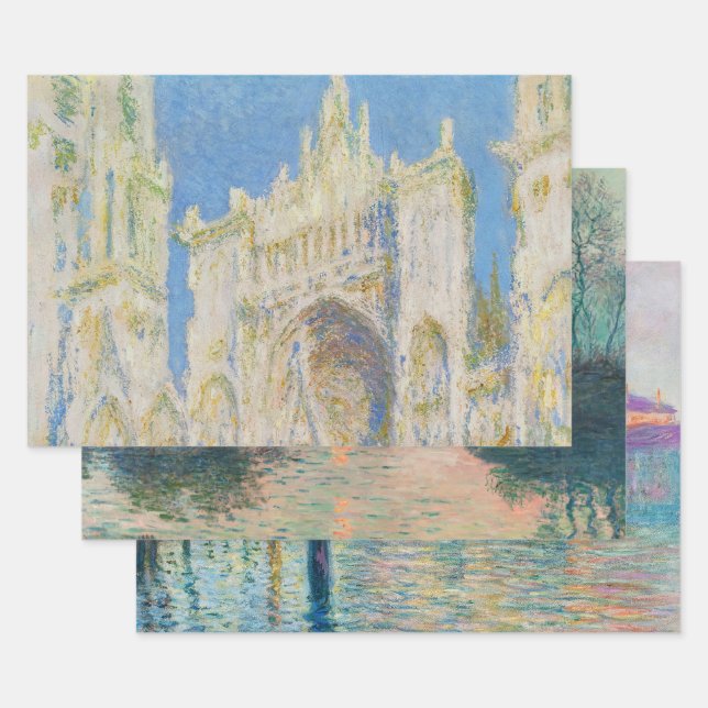 Claude Monet Rouen Cathedral Portal Morning Light Wrapping Paper Sheets (Set)