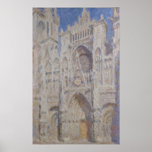 Claude Monet  Rouen Cathedral The Portal Sunlight Poster
