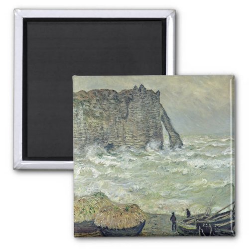 Claude Monet  Rough Sea at Etretat 1883 Magnet