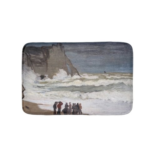 Claude Monet _ Rough Sea at Etretat Bath Mat