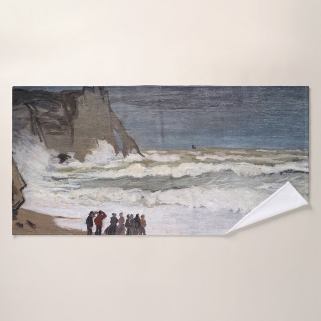 Claude Monet - Rough Sea at Etretat Bath Towel Set (Bath Towel)