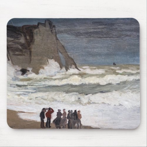 Claude Monet _ Rough Sea at Etretat Mouse Pad