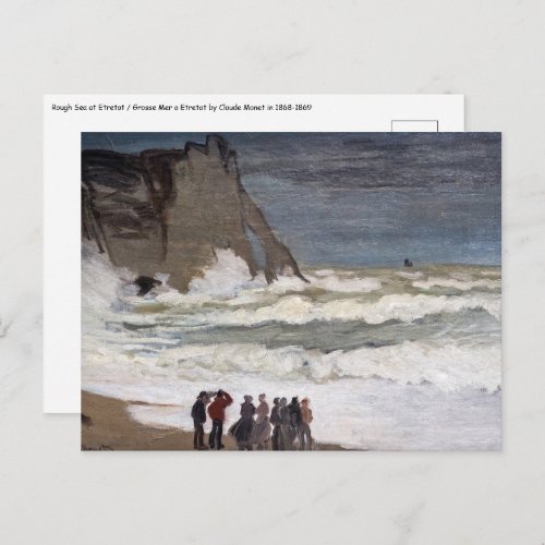 Claude Monet _ Rough Sea at Etretat Postcard