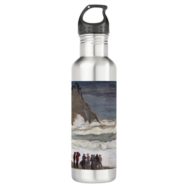 Claude Monet - Rough Sea at Etretat Stainless Steel Water Bottle (Front)