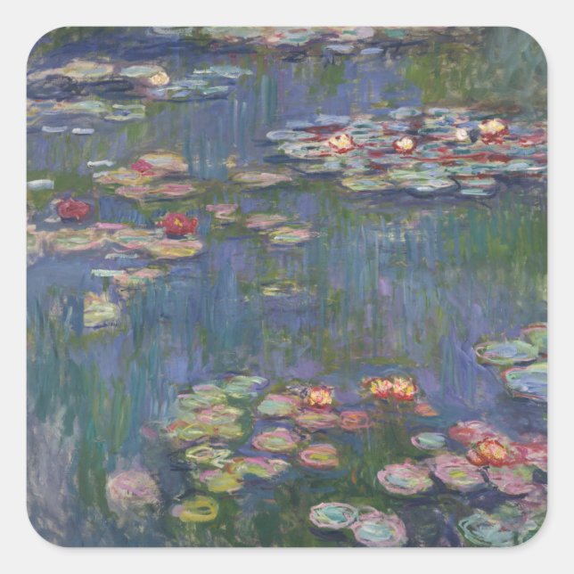 Claude Monet’s Water Lilies Square Sticker (Front)