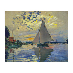 Claude Monet - Sailboat at Le Petit-Gennevilliers Acrylic Print