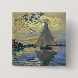 Claude Monet - Sailboat at Le Petit-Gennevilliers Button