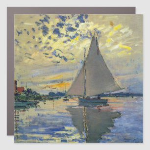 Claude Monet - Sailboat at Le Petit-Gennevilliers Car Magnet