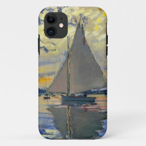 Claude Monet _ Sailboat at Le Petit_Gennevilliers iPhone 11 Case