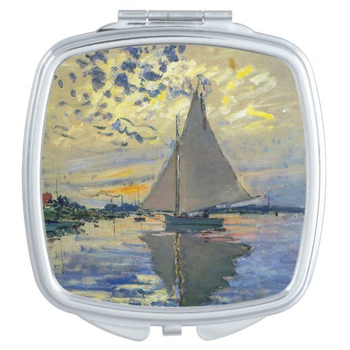 Claude Monet _ Sailboat at Le Petit_Gennevilliers Compact Mirror