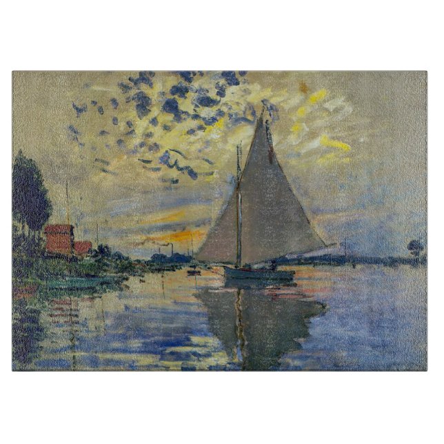 Claude Monet - Sailboat at Le Petit-Gennevilliers Cutting Board (Front)