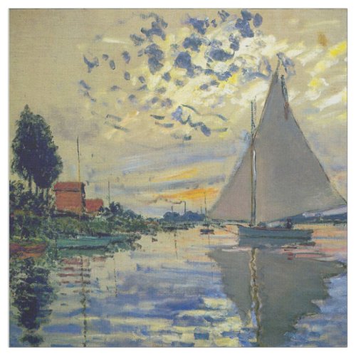 Claude Monet _ Sailboat at Le Petit_Gennevilliers Fabric