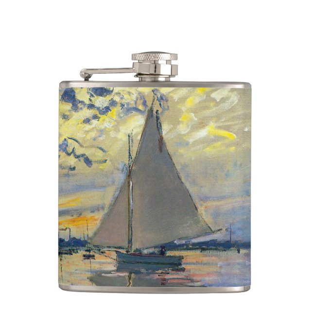 Claude Monet - Sailboat at Le Petit-Gennevilliers Flask (Front)