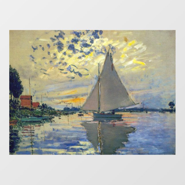 Claude Monet - Sailboat at Le Petit-Gennevilliers Floor Decals (Front)