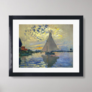 Claude Monet - Sailboat at Le Petit-Gennevilliers Framed Art