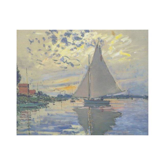Claude Monet - Sailboat at Le Petit-Gennevilliers Gallery Wrap (Front)