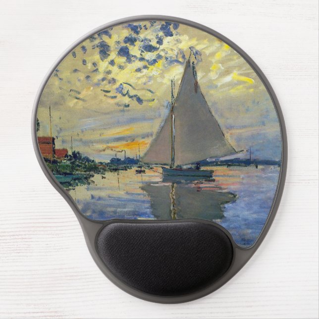 Claude Monet - Sailboat at Le Petit-Gennevilliers Gel Mouse Pad (Front)