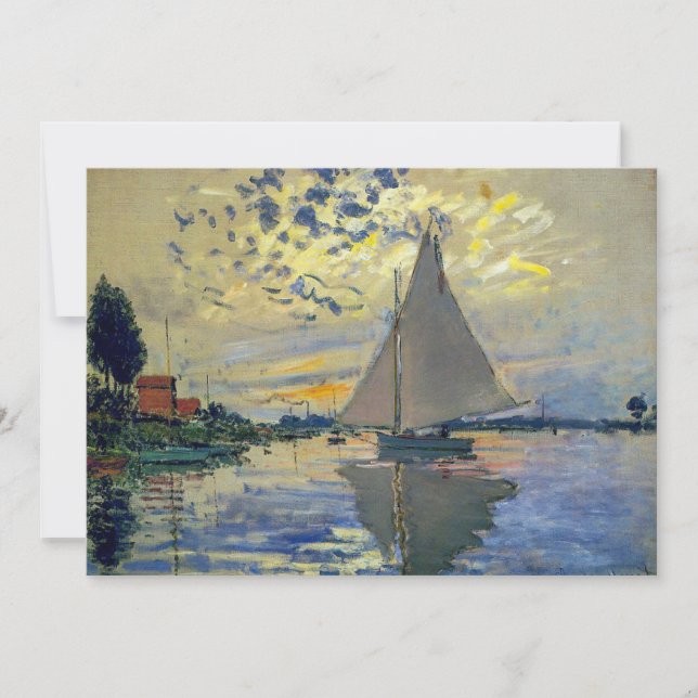 Claude Monet - Sailboat at Le Petit-Gennevilliers Invitation (Front)