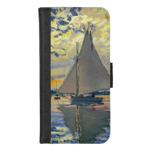 Claude Monet - Sailboat at Le Petit-Gennevilliers iPhone Wallet Case (Front)