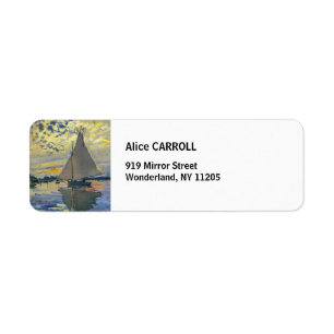 Claude Monet - Sailboat at Le Petit-Gennevilliers Label