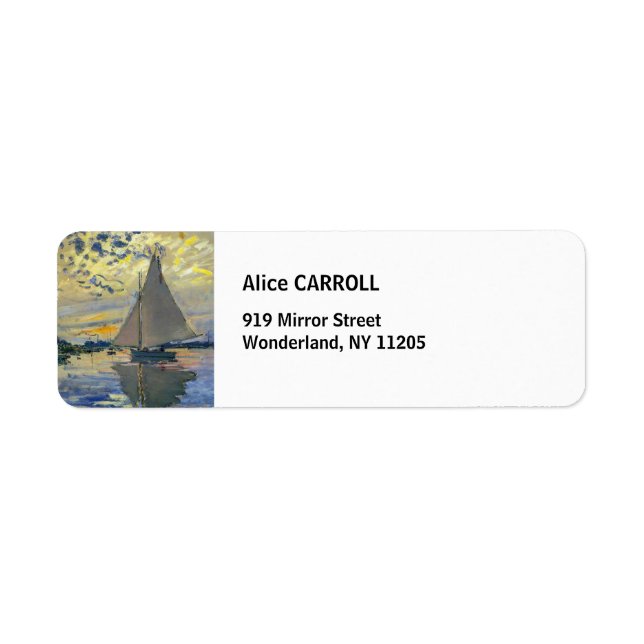 Claude Monet - Sailboat at Le Petit-Gennevilliers Label (Front)