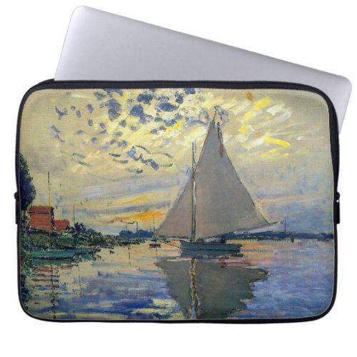 Claude Monet _ Sailboat at Le Petit_Gennevilliers Laptop Sleeve