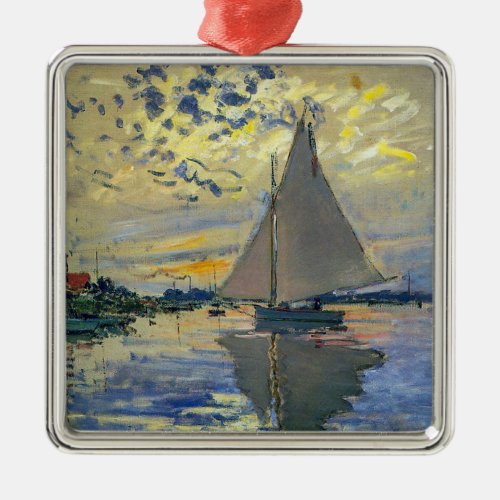 Claude Monet _ Sailboat at Le Petit_Gennevilliers Metal Ornament