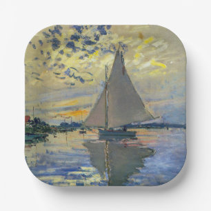 Claude Monet - Sailboat at Le Petit-Gennevilliers Paper Plates