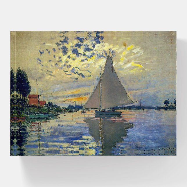 Claude Monet - Sailboat at Le Petit-Gennevilliers Paperweight (Front)