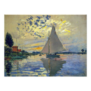Claude Monet - Sailboat at Le Petit-Gennevilliers Photo Print