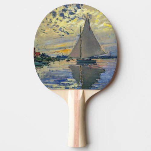 Claude Monet _ Sailboat at Le Petit_Gennevilliers Ping Pong Paddle