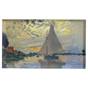 Claude Monet - Sailboat at Le Petit-Gennevilliers Place Card Holder