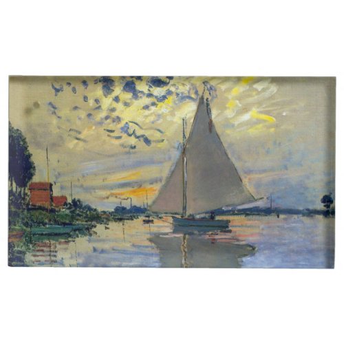 Claude Monet _ Sailboat at Le Petit_Gennevilliers Place Card Holder