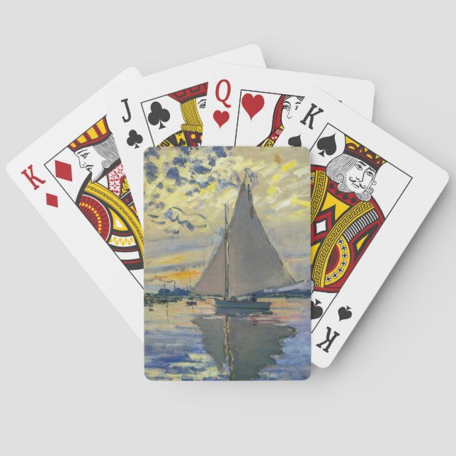 Claude Monet - Sailboat at Le Petit-Gennevilliers Poker Cards (Back)