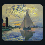 Claude Monet - Sailboat at Le Petit-Gennevilliers Seat Cushion<br><div class="desc">Sailboat at Le Petit-Gennevilliers / Voilier au Petit-Gennevilliers - Claude Monet,  1874</div>