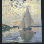 Claude Monet - Sailboat At Le Petit Gennevilliers Shower Curtain<br><div class="desc">Claude Monet - Sailboat At Le Petit Gennevilliers</div>