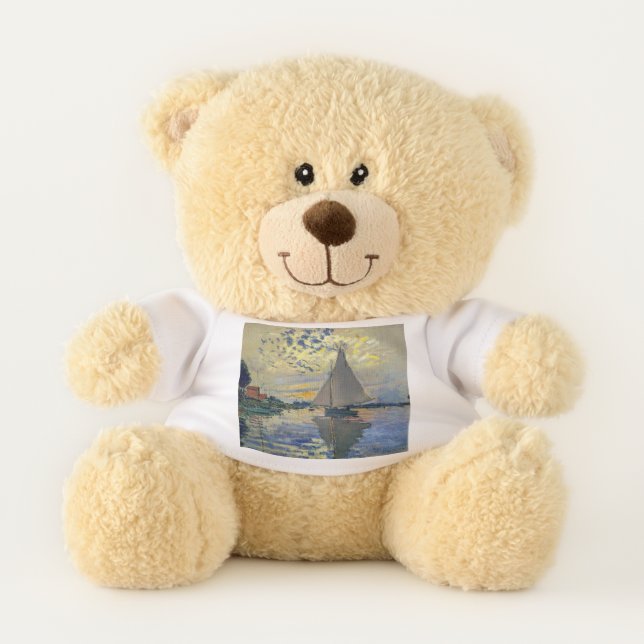 Claude Monet - Sailboat at Le Petit-Gennevilliers Teddy Bear (Front)