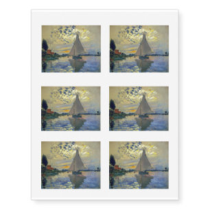 Claude Monet - Sailboat at Le Petit-Gennevilliers Temporary Tattoos