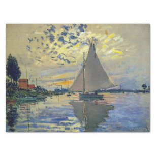 Claude Monet - Sailboat at Le Petit-Gennevilliers Tissue Paper