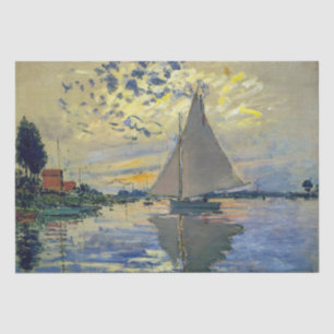 Claude Monet - Sailboat at Le Petit-Gennevilliers Tissue Paper